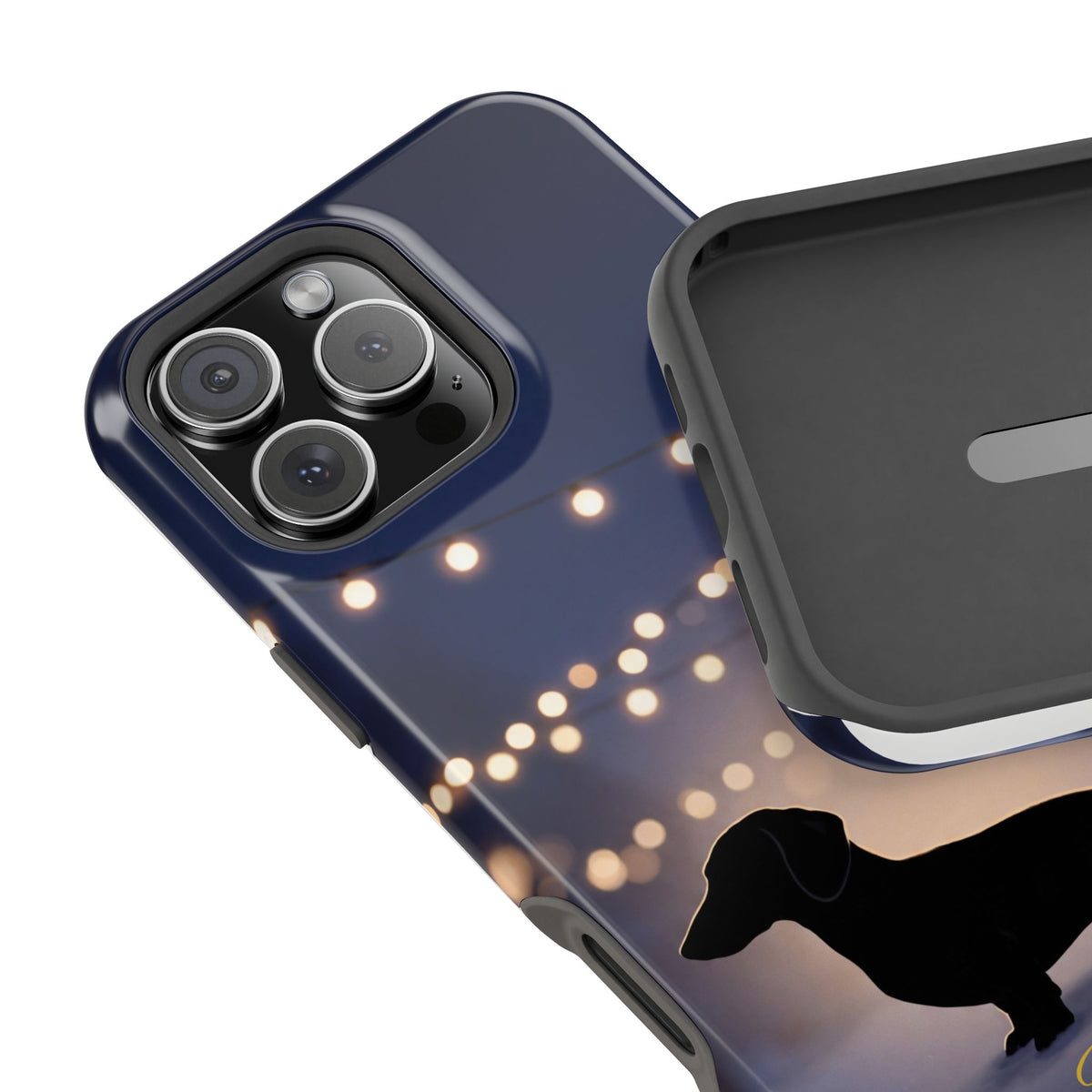 Personalized Dachshund Fairy Lights Phone Case — Wireless Charging Cover