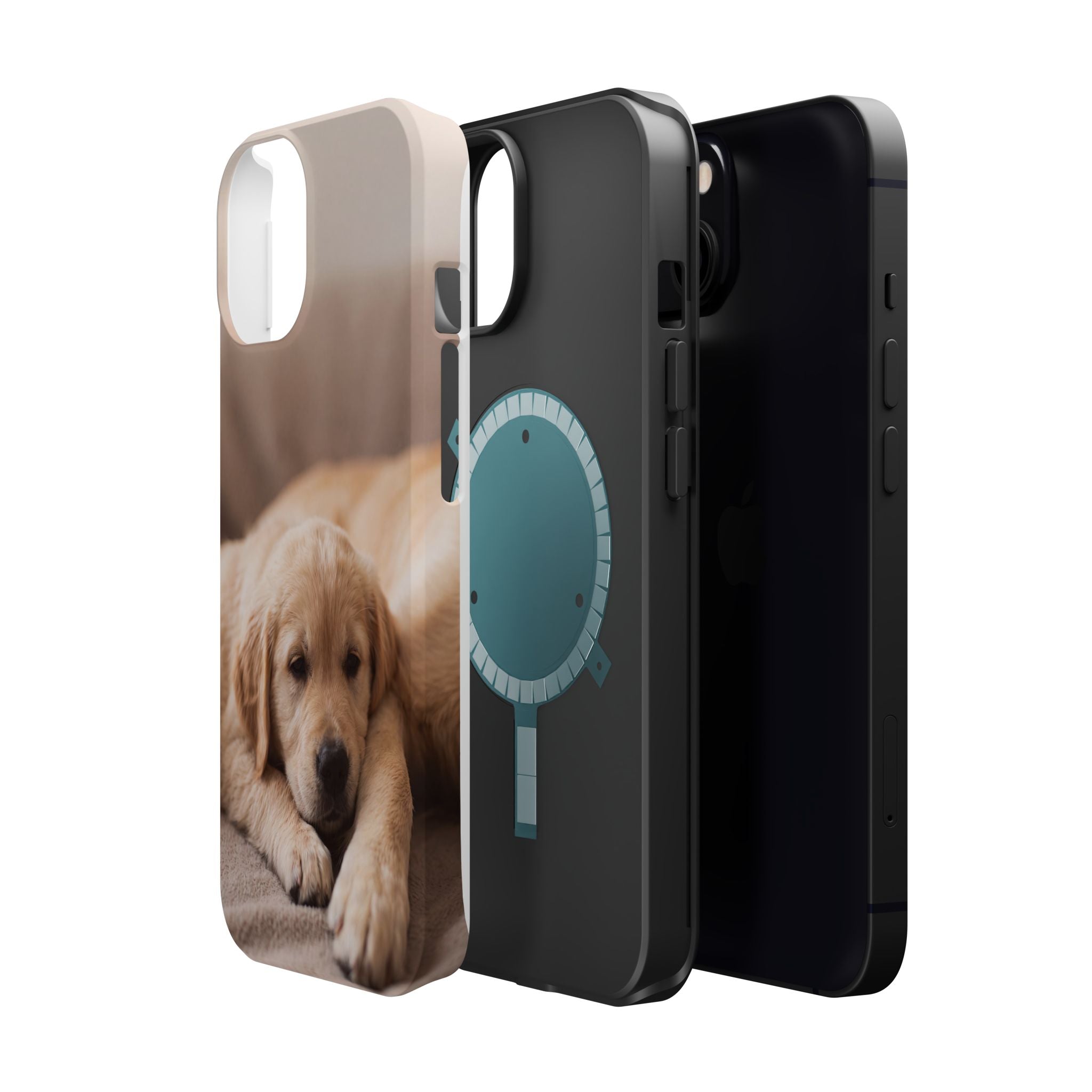 Golden Retriever Puppy Phone Case — Impact-Resistant Wireless Charging Cover