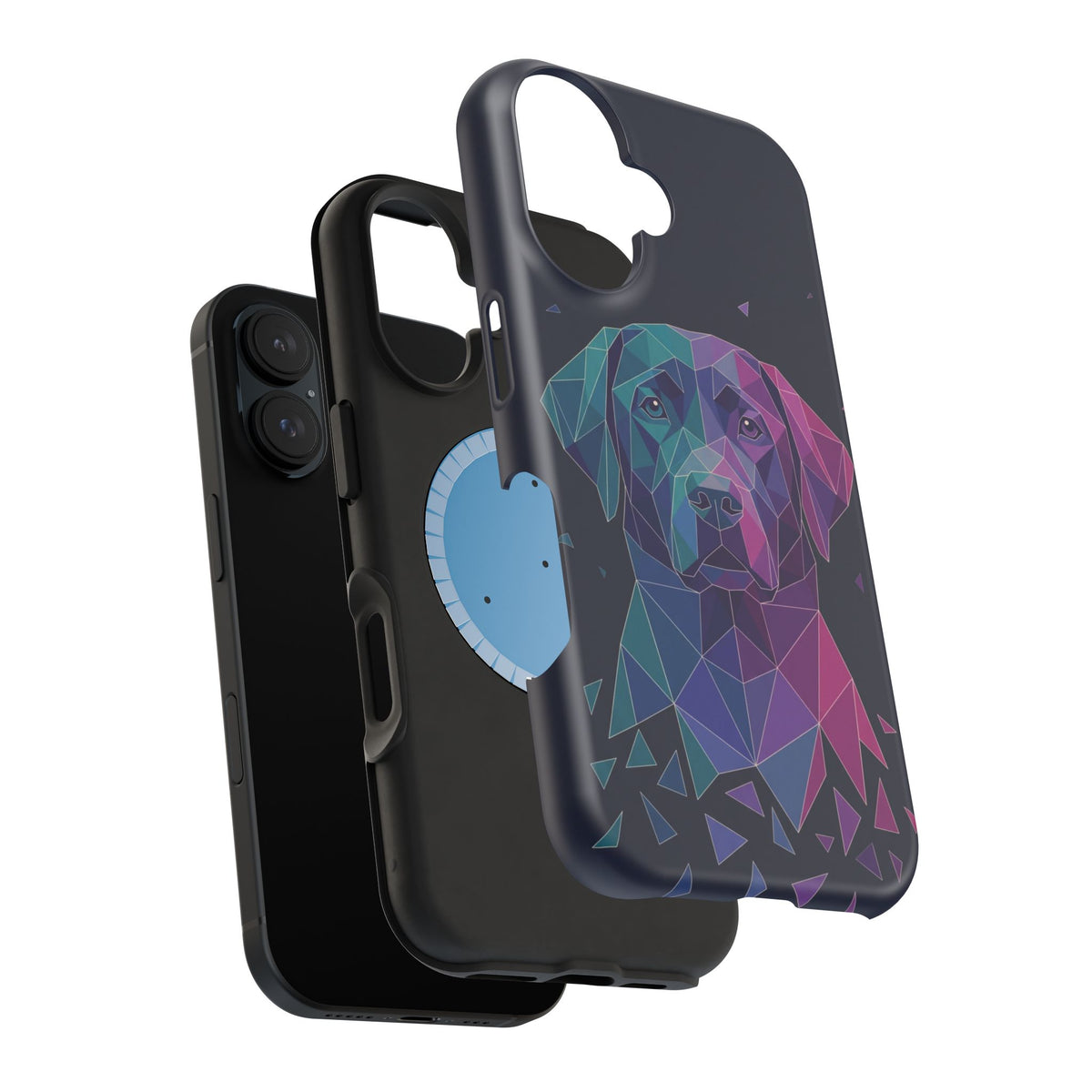 Geometric Labrador Phone Case — Tough Magnetic Case with Wireless Charging