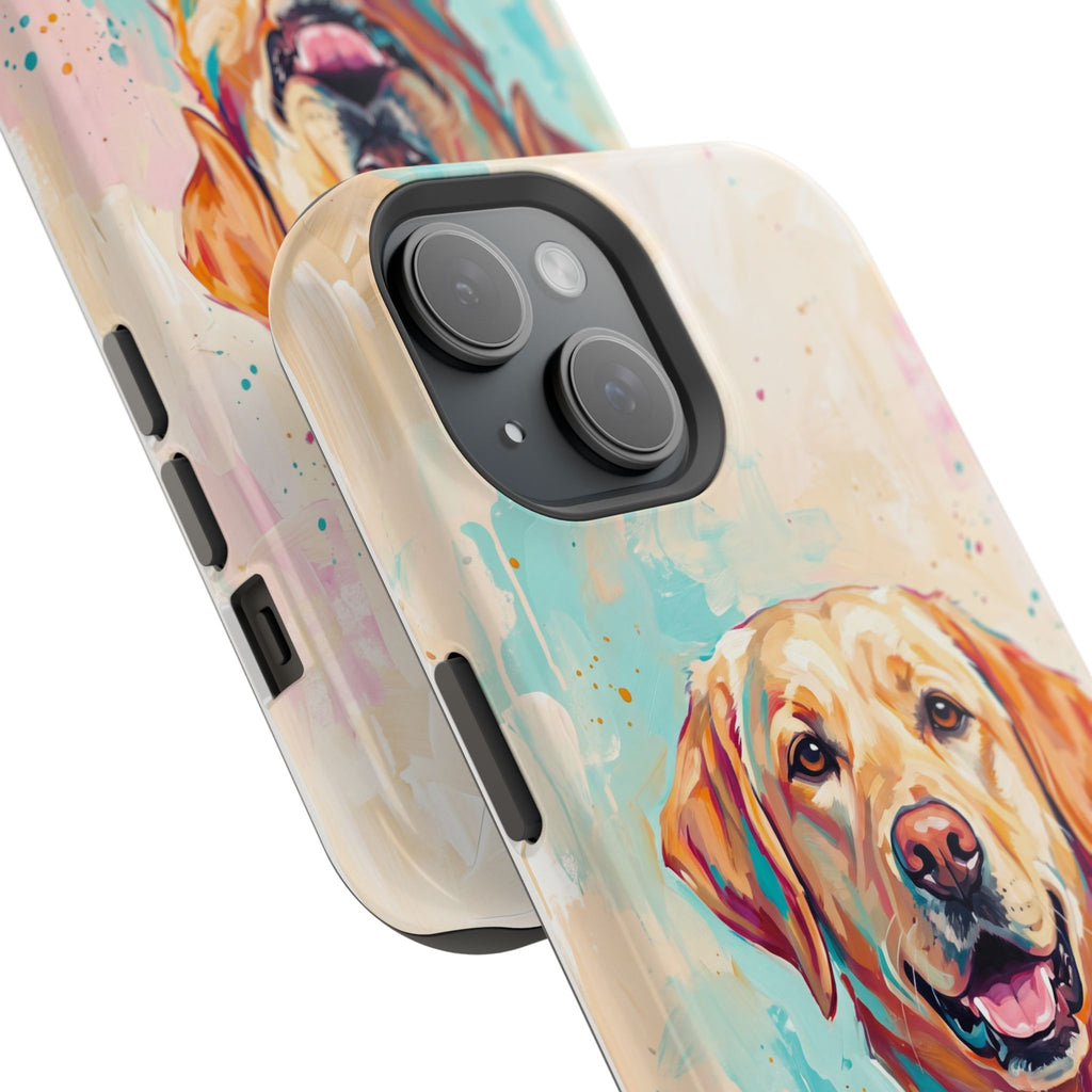 Yellow Labrador Colour Splash Phone Case — Tough Magnetic Case with Wireless Charging