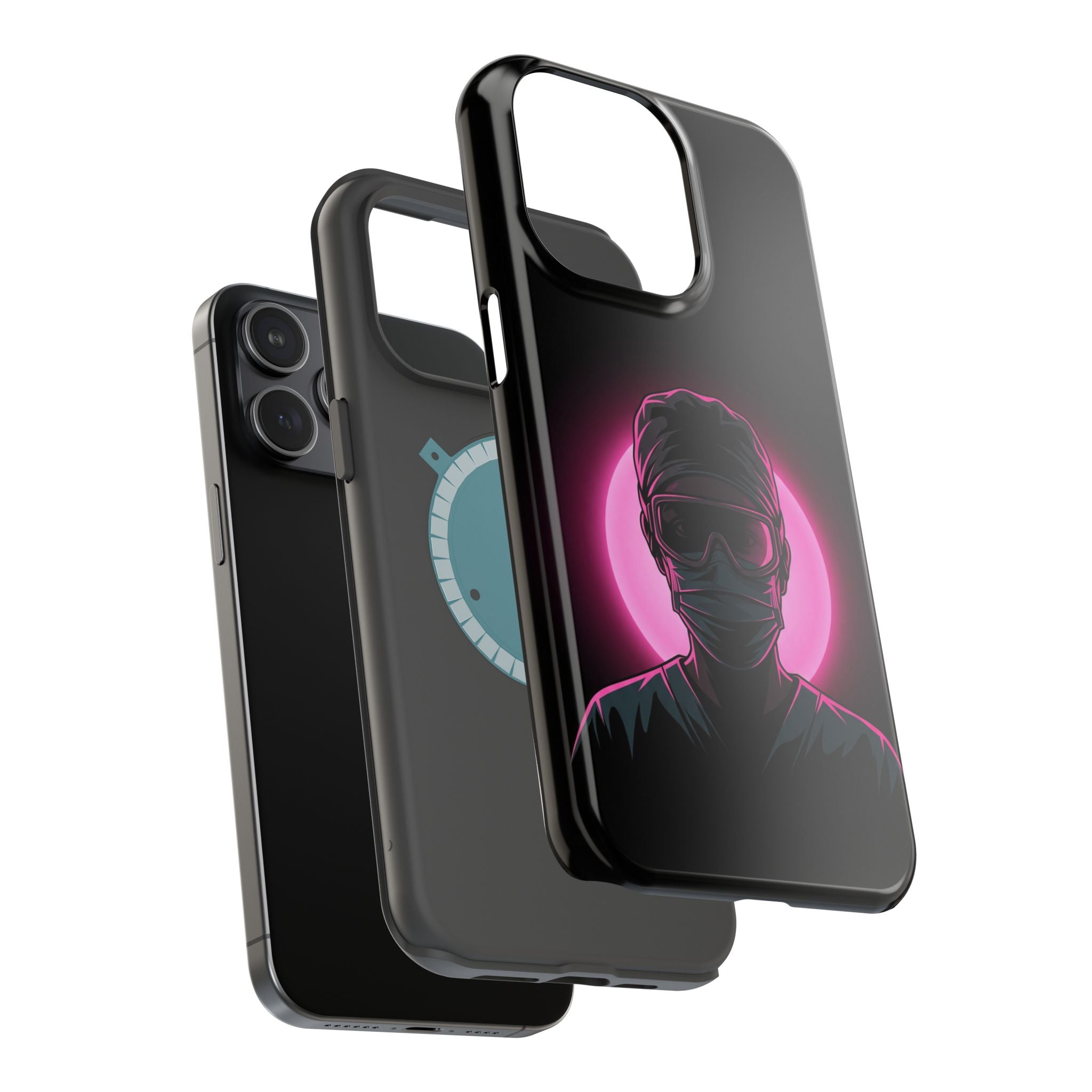 Nurse Portrait Phone Case — Navy Wireless Charging Cover
