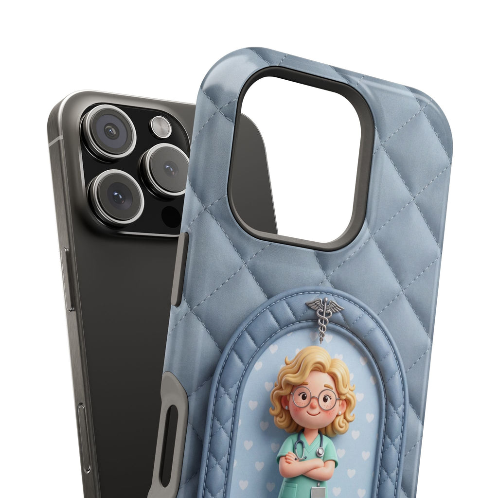 Personalized Quilted Nurse Phone Case — Wireless Charging Cover