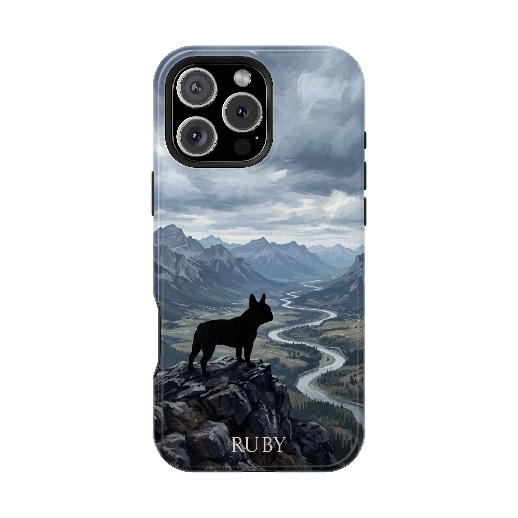 Personalized French Bulldog Mountain Valley Phone Case — Wireless Charging Cover