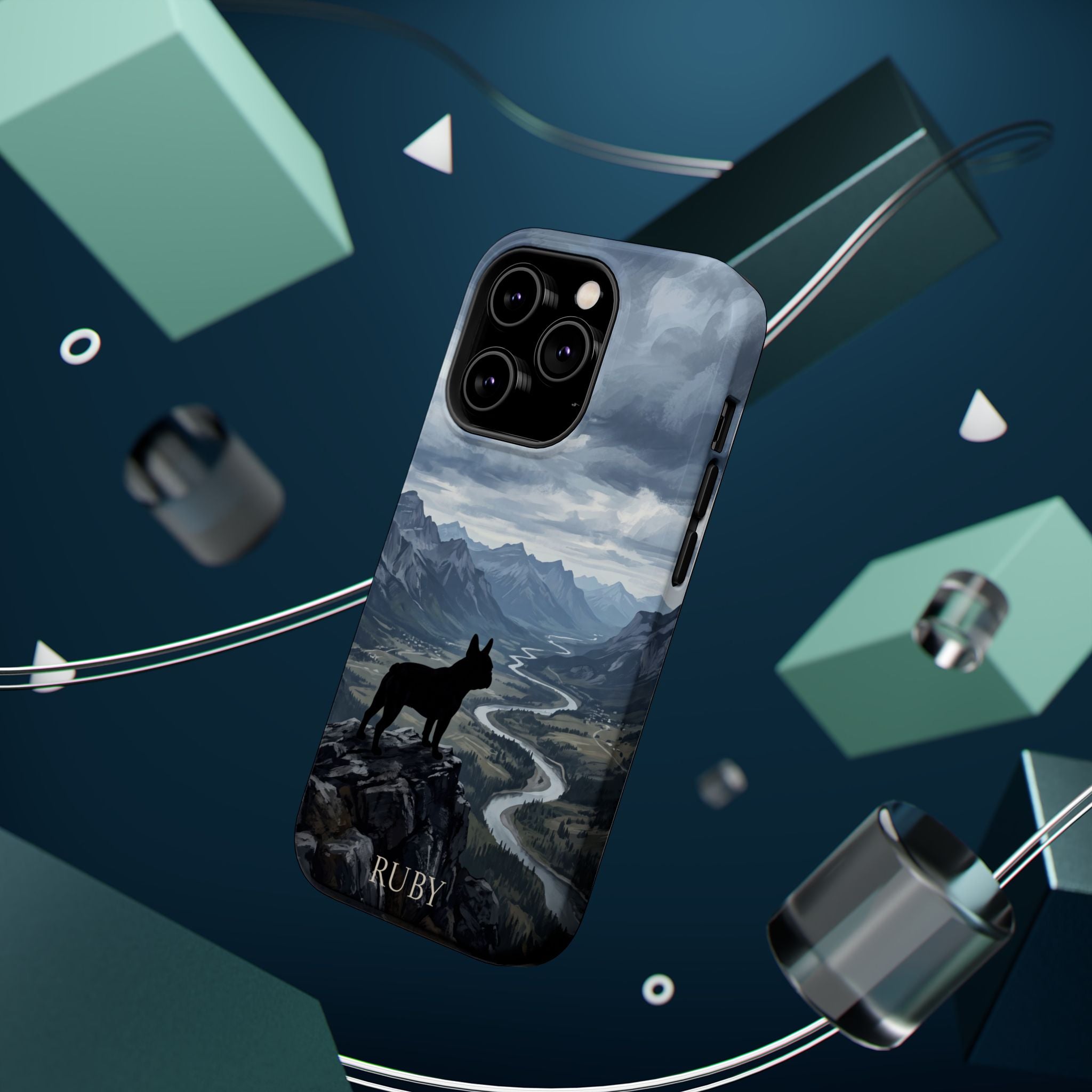 Personalized French Bulldog Mountain Valley Phone Case — Wireless Charging Cover
