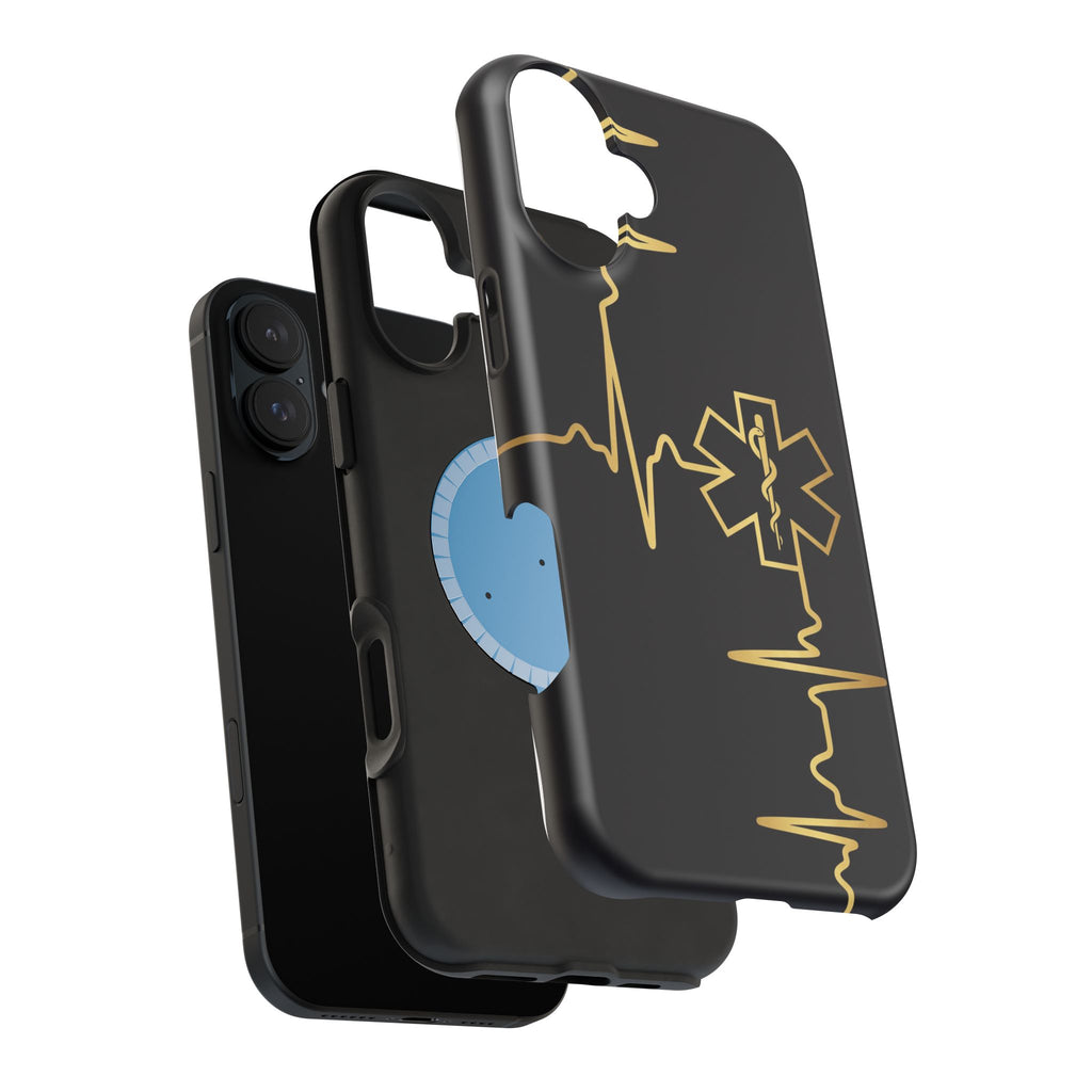 Paramedic/EMT Heartbeat Line Phone Case — Magnetic Wireless Charging Cover