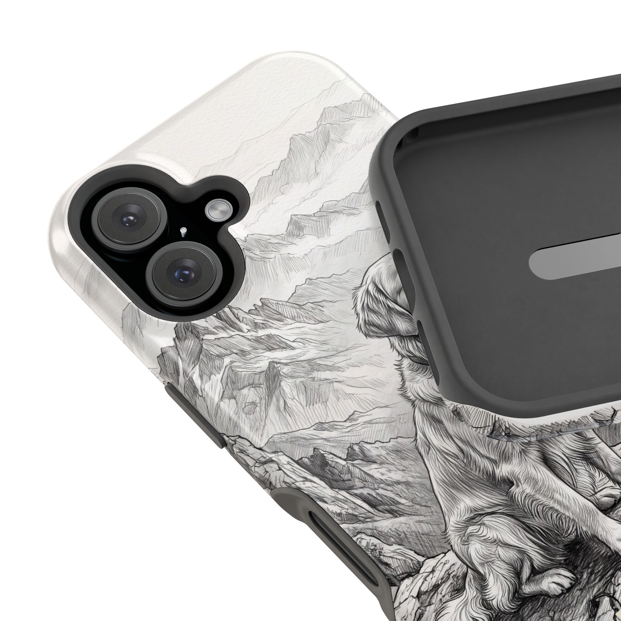 Personalized Golden Retriever Mountain Peak Phone Case — Wireless Charging Cover