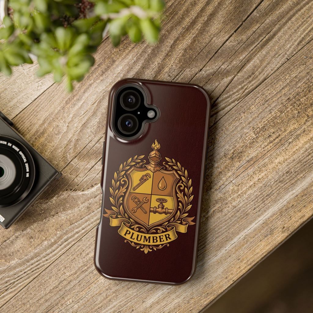 Plumber Crest Phone Case — Heraldic Shield Wireless Charging Cover