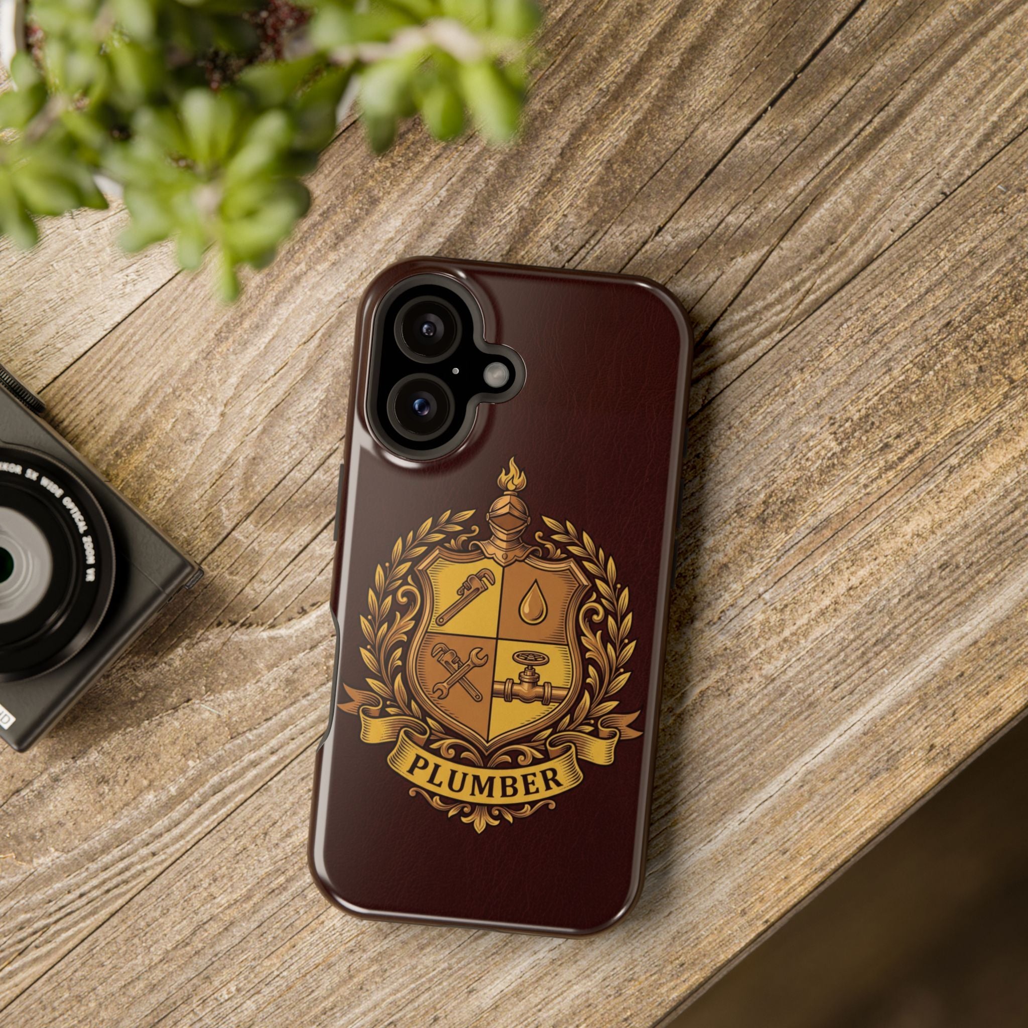 Plumber Crest Phone Case — Heraldic Shield Wireless Charging Cover