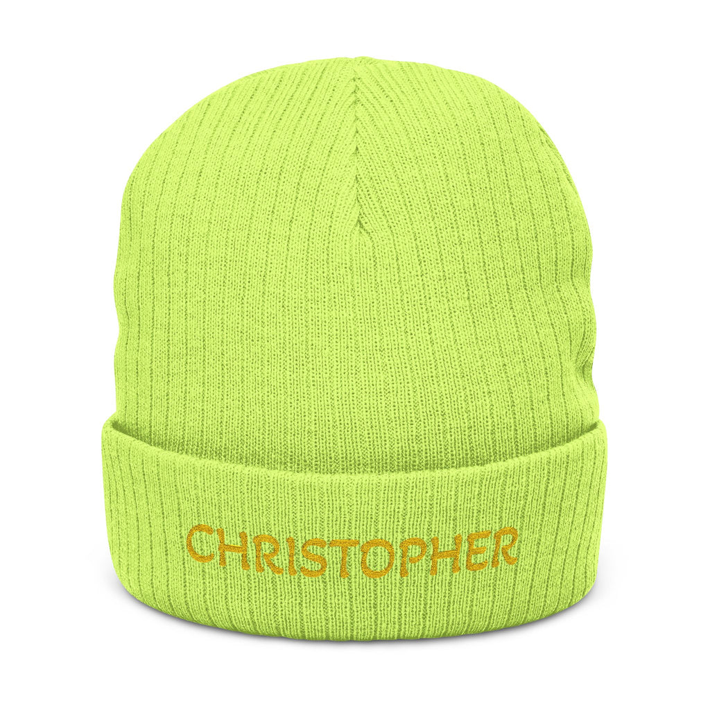 Electrician Personalized Embroidered Ribbed Knit Beanie