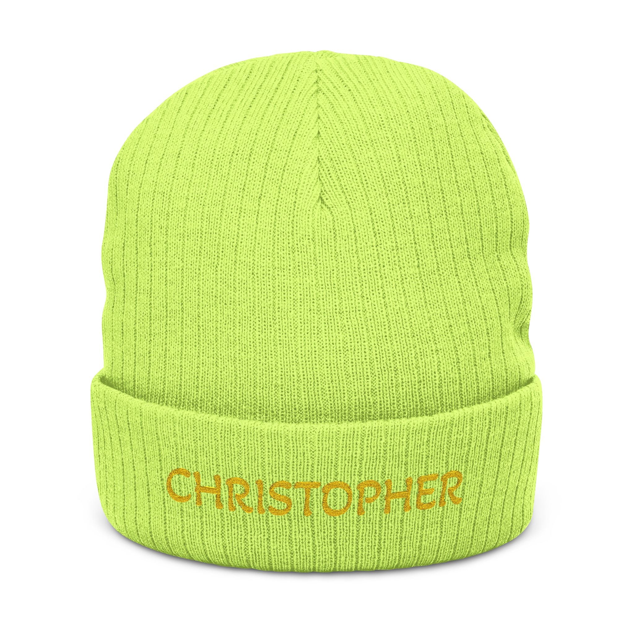 Electrician Personalized Embroidered Ribbed Knit Beanie