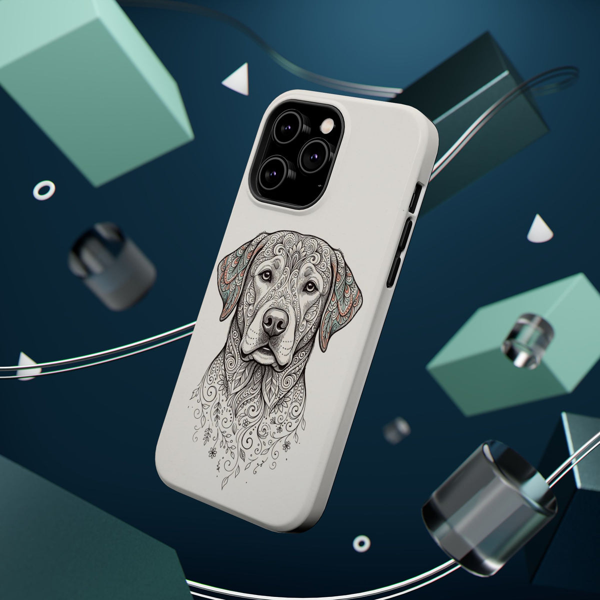 Mandala Labrador Phone Case — Tough Magnetic Case with Wireless Charging
