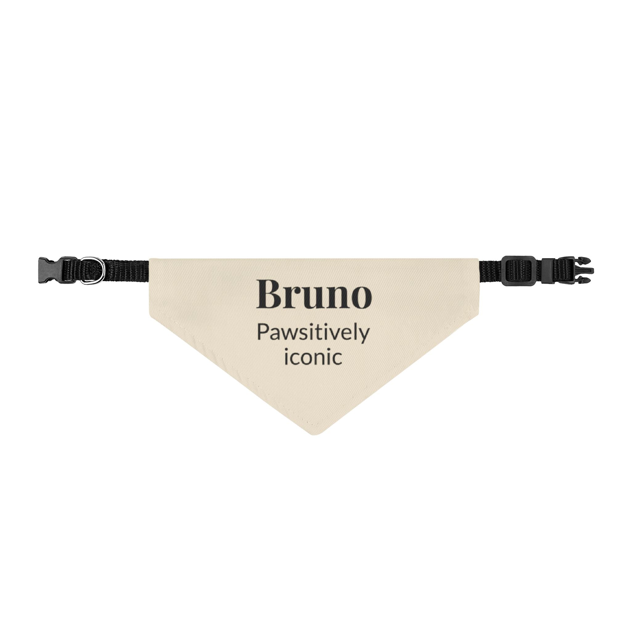 Personalized Dachshund Bandana | Custom Name Pet Bandana | Warm Cream Pawsitively Iconic Dog Bandana
