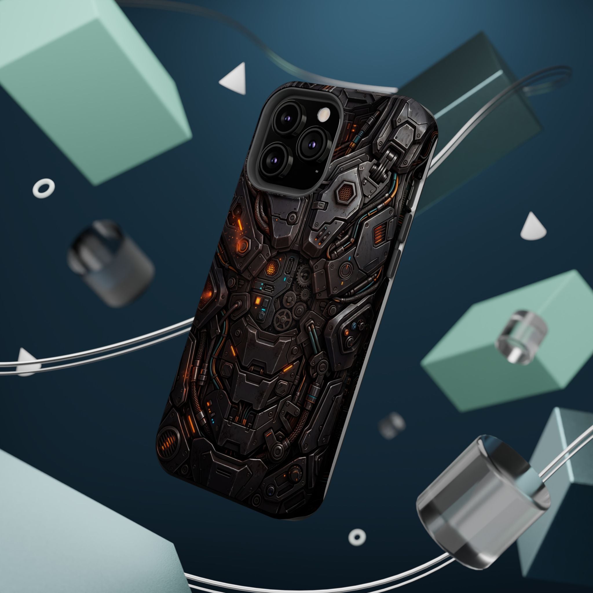 Mech Armor Phone Case — Industrial Circuit Wireless Charging Cover