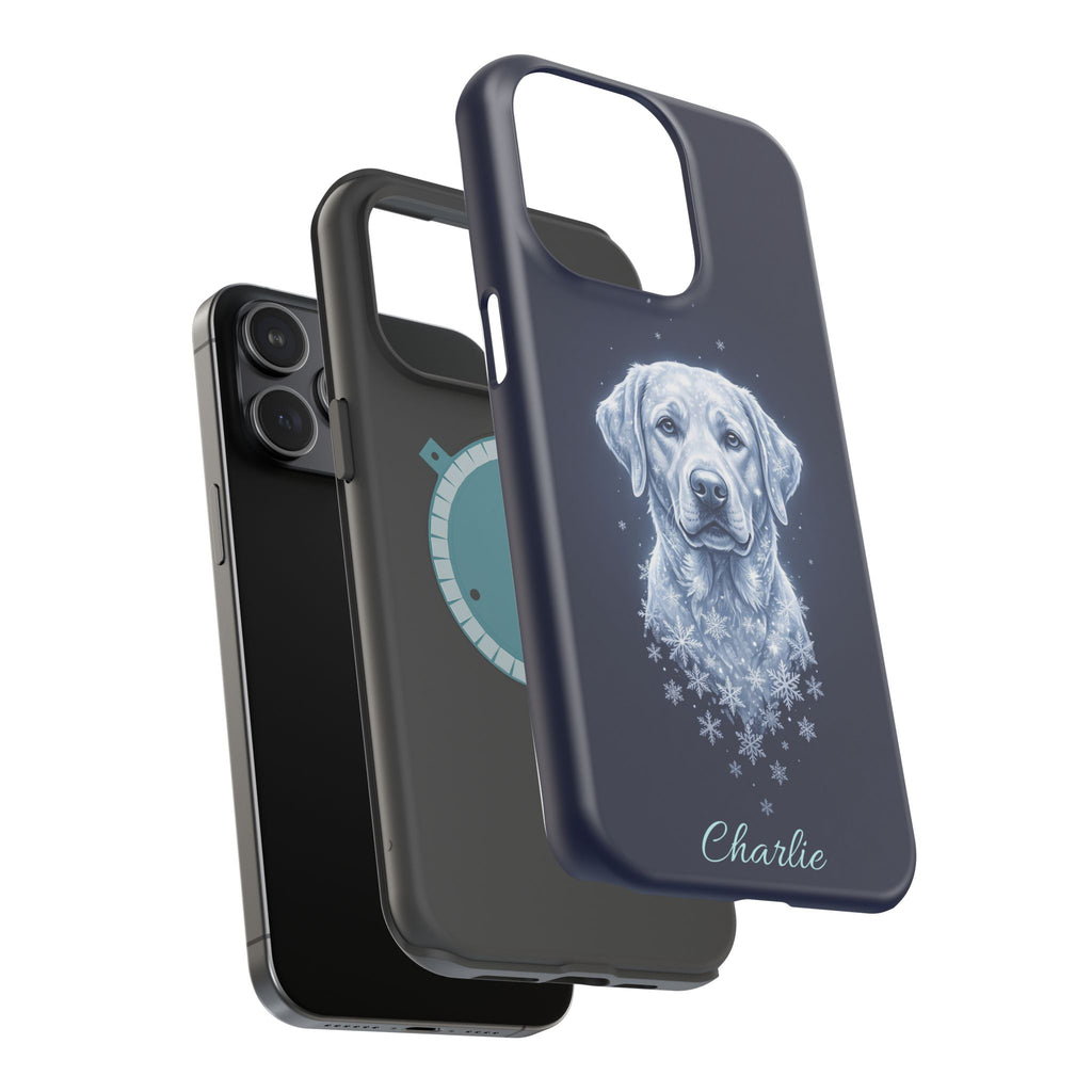 Personalized Winter Snowflake Labrador Phone Case — Tough Magnetic Case with Wireless Charging