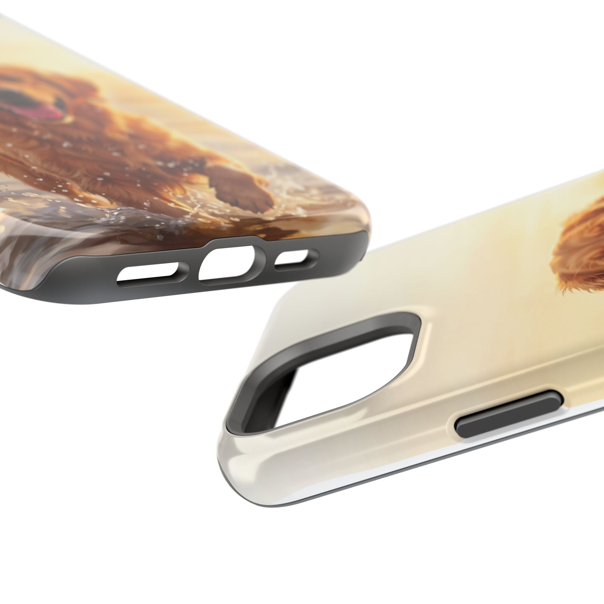 Beach Golden Retriever Phone Case — Impact-Resistant Wireless Charging Cover
