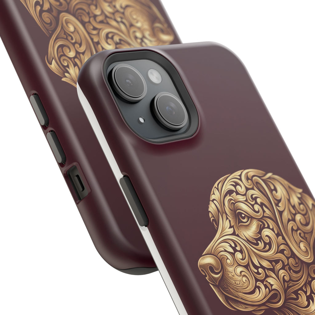 Personalized Gold Filigree Labrador Phone Case — Tough Magnetic Case with Wireless Charging