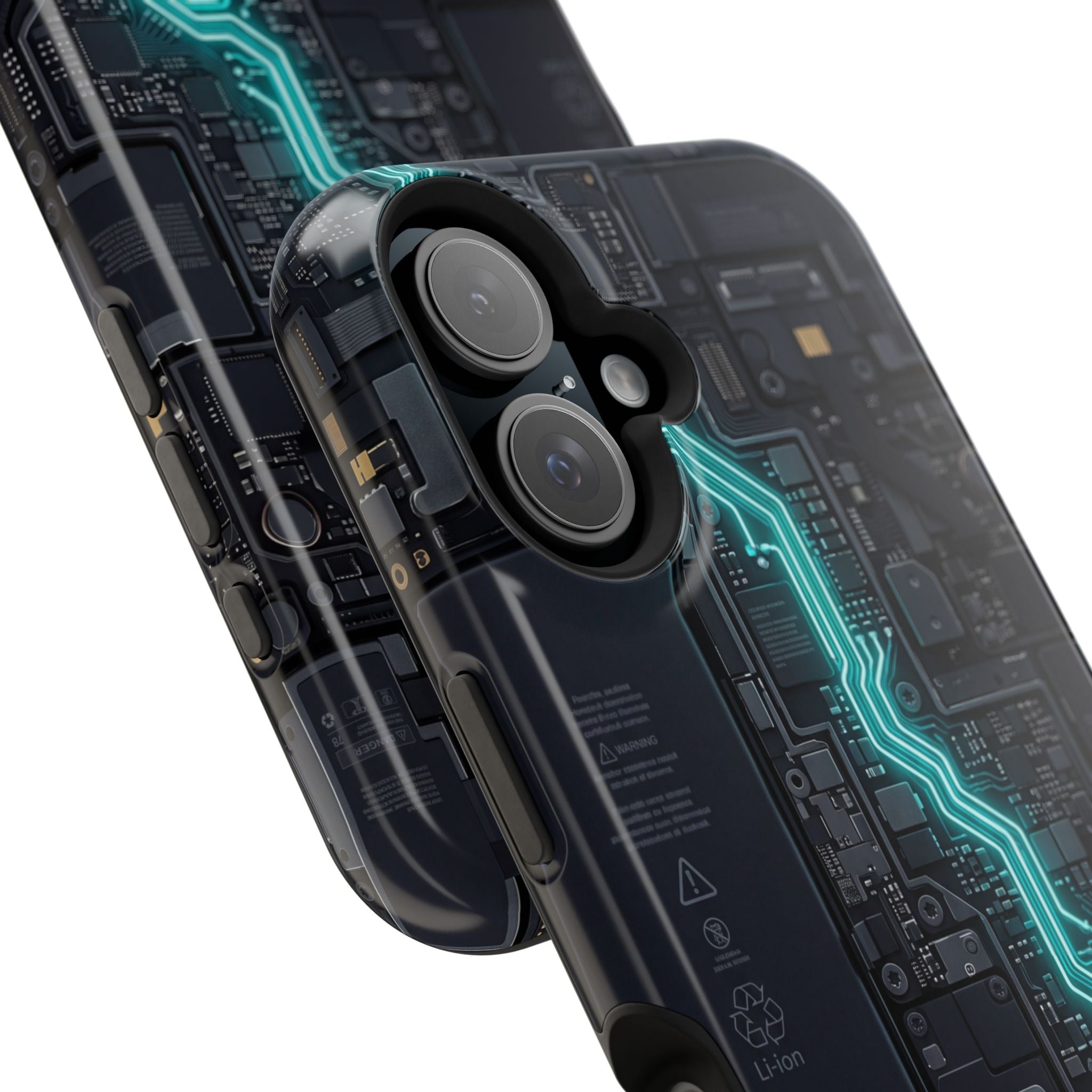 Cyan Bolt Electrician Phone Case — Electric Circuit Wireless Charging Cover