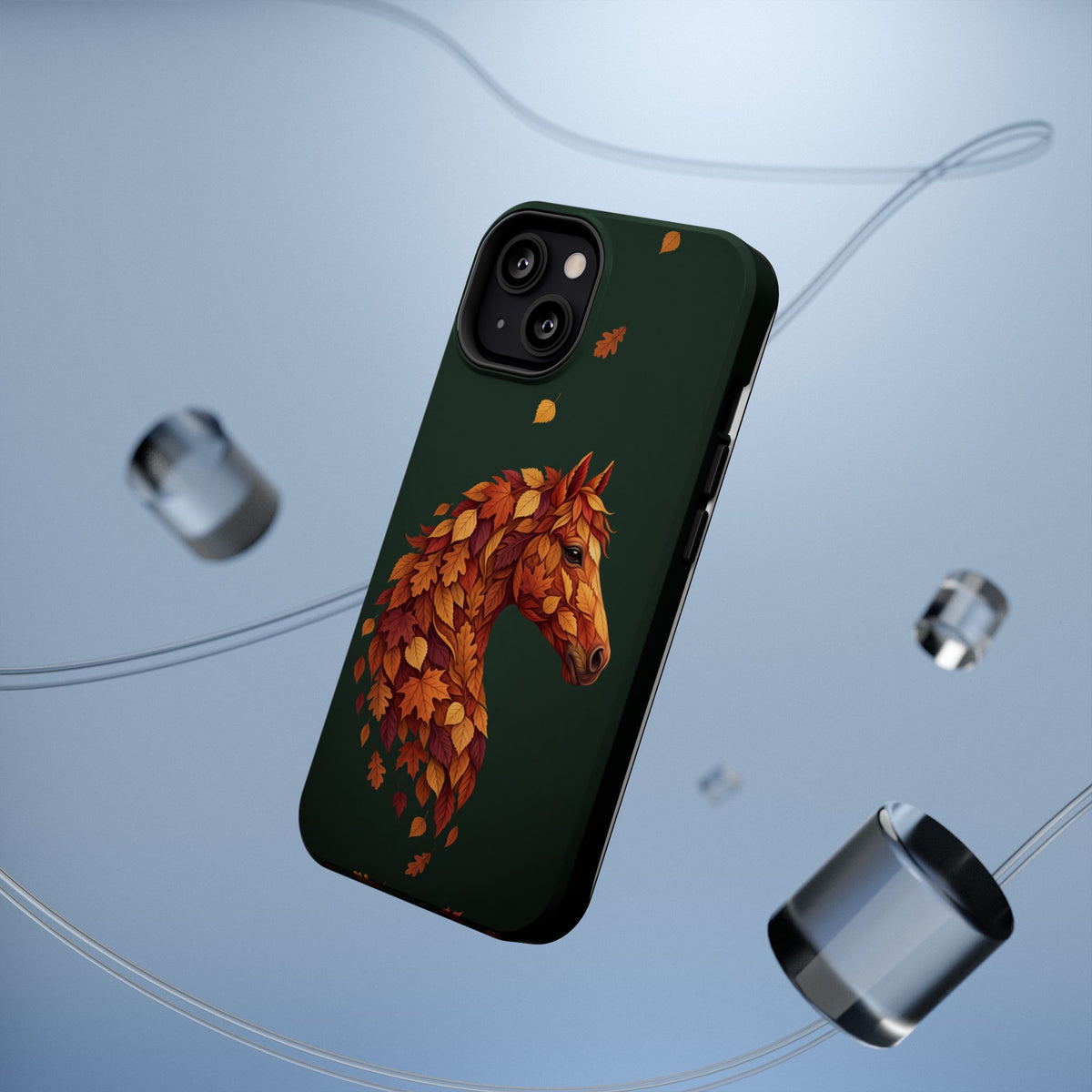 Autumn Leaves Horse Phone Case — Tough Magnetic Case with Wireless Charging