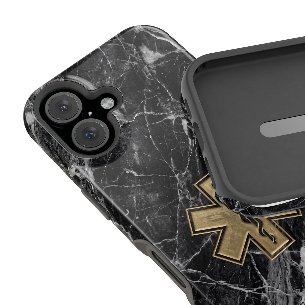 Paramedic/EMT Marble Phone Case — Magnetic Wireless Charging Cover