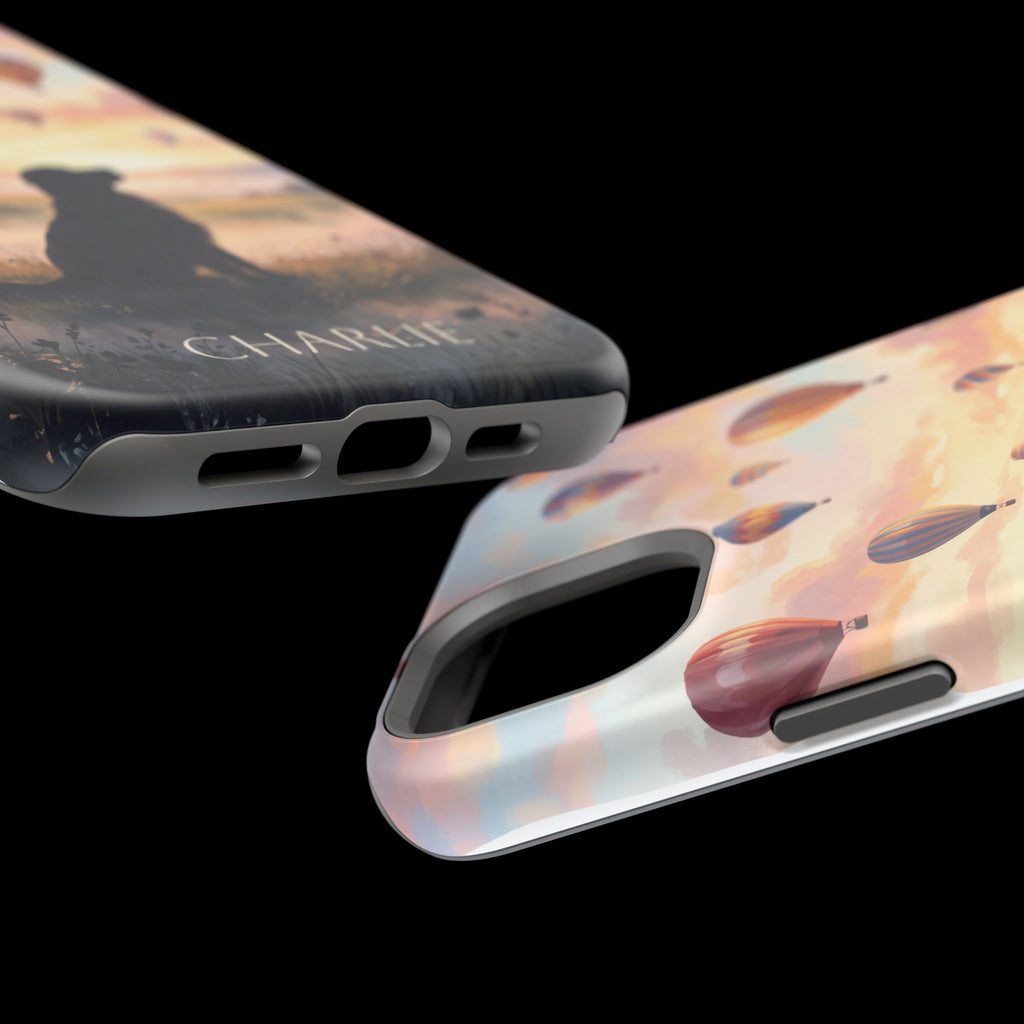 Personalized Golden Retriever Hot Air Balloon Phone Case — Wireless Charging Cover