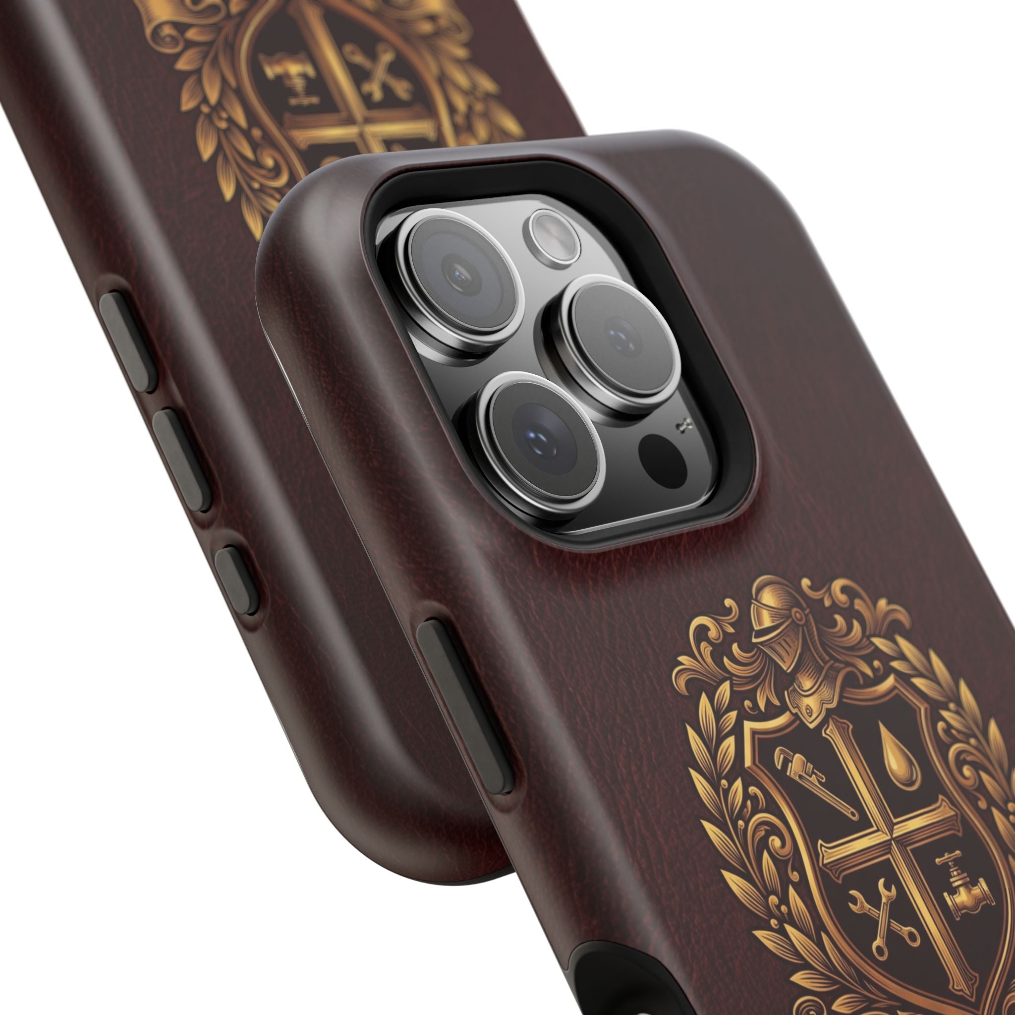 Plumber Crest Phone Case — Heraldic Shield Design Wireless Charging Cover