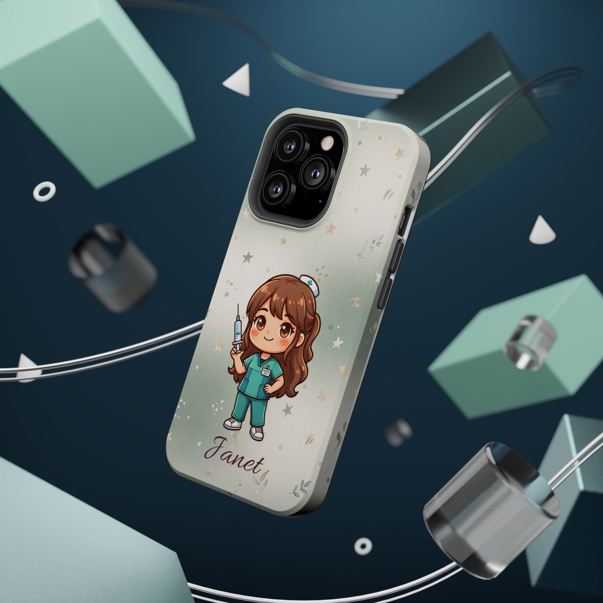 Personalized Nurse with Syringe Phone Case — Wireless Charging Cover