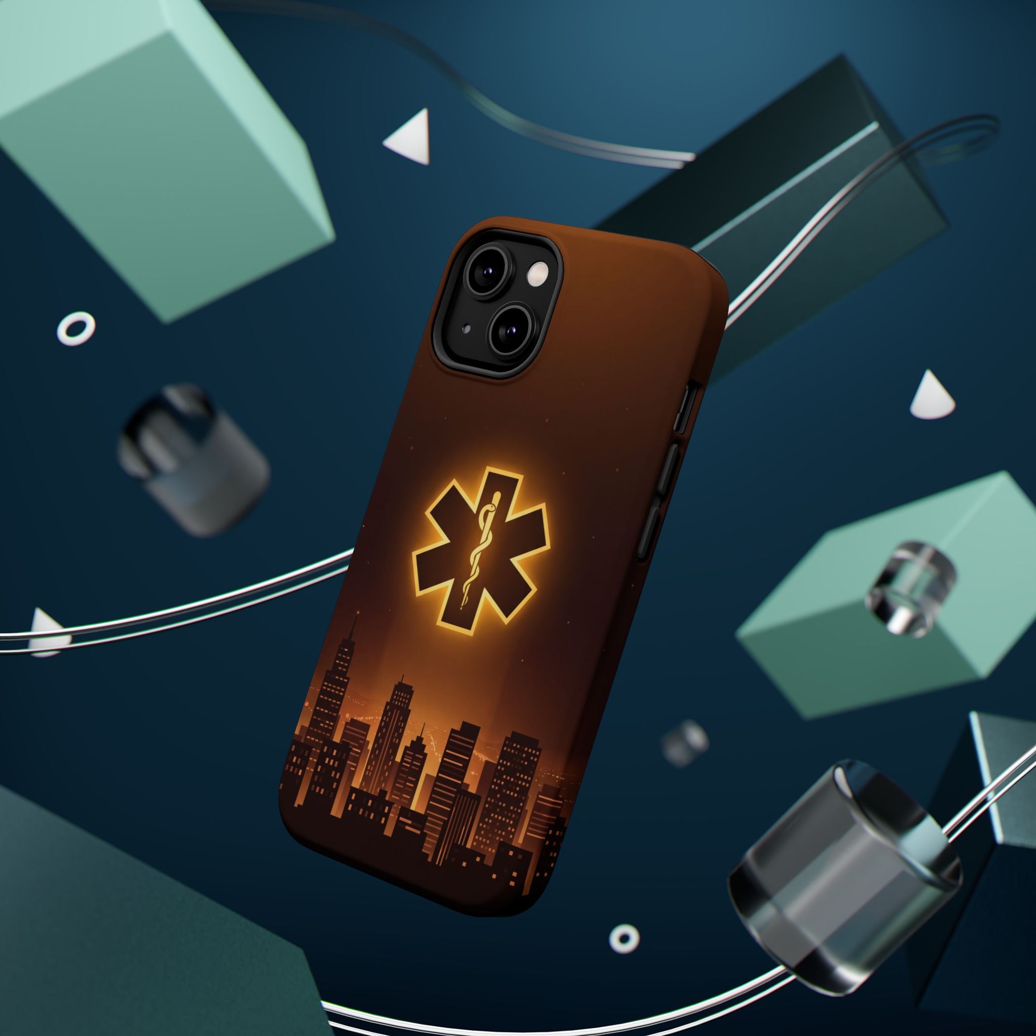 Paramedic/EMT Skyline Phone Case — Magnetic Wireless Charging Cover