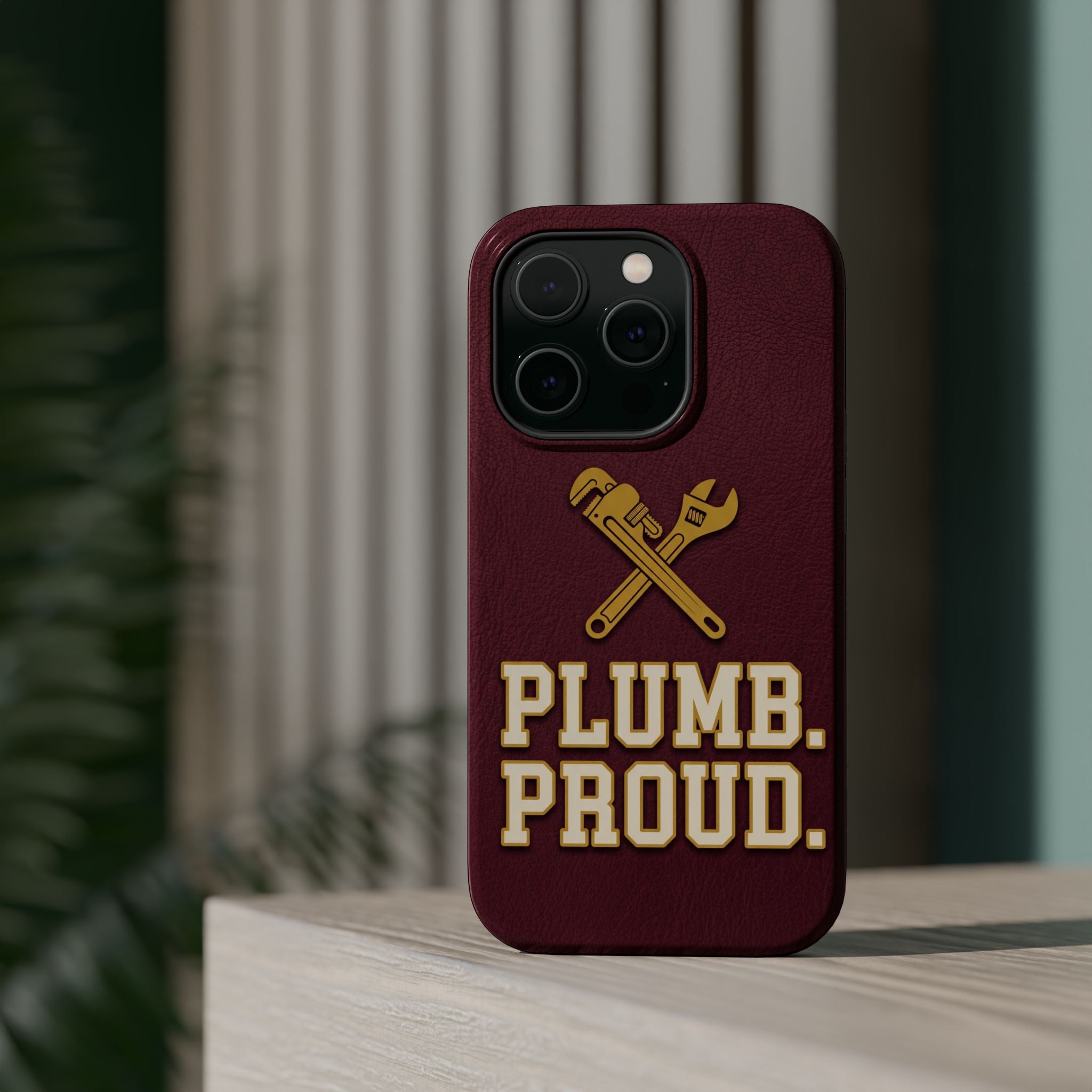Plumb. Proud. Phone Case — Crossed Wrenches Wireless Charging Cover