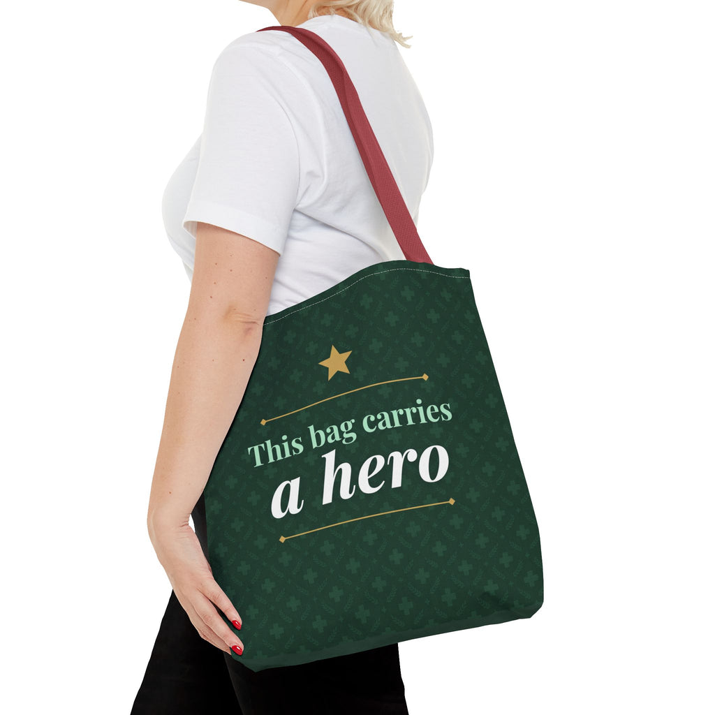 This Bag Carries a Hero Tote | Nurse Gift Tote Bag | Essential Worker Appreciation Gift | Premium Polyester Carry-All