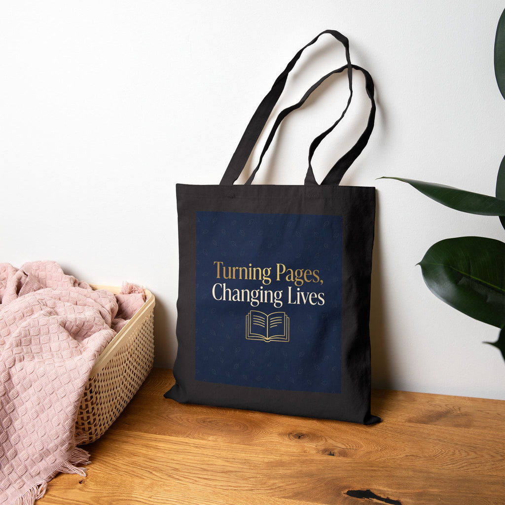 Turning Pages Changing Lives Tote Bag - Teacher Gift, Literacy Teacher, Educator Appreciation