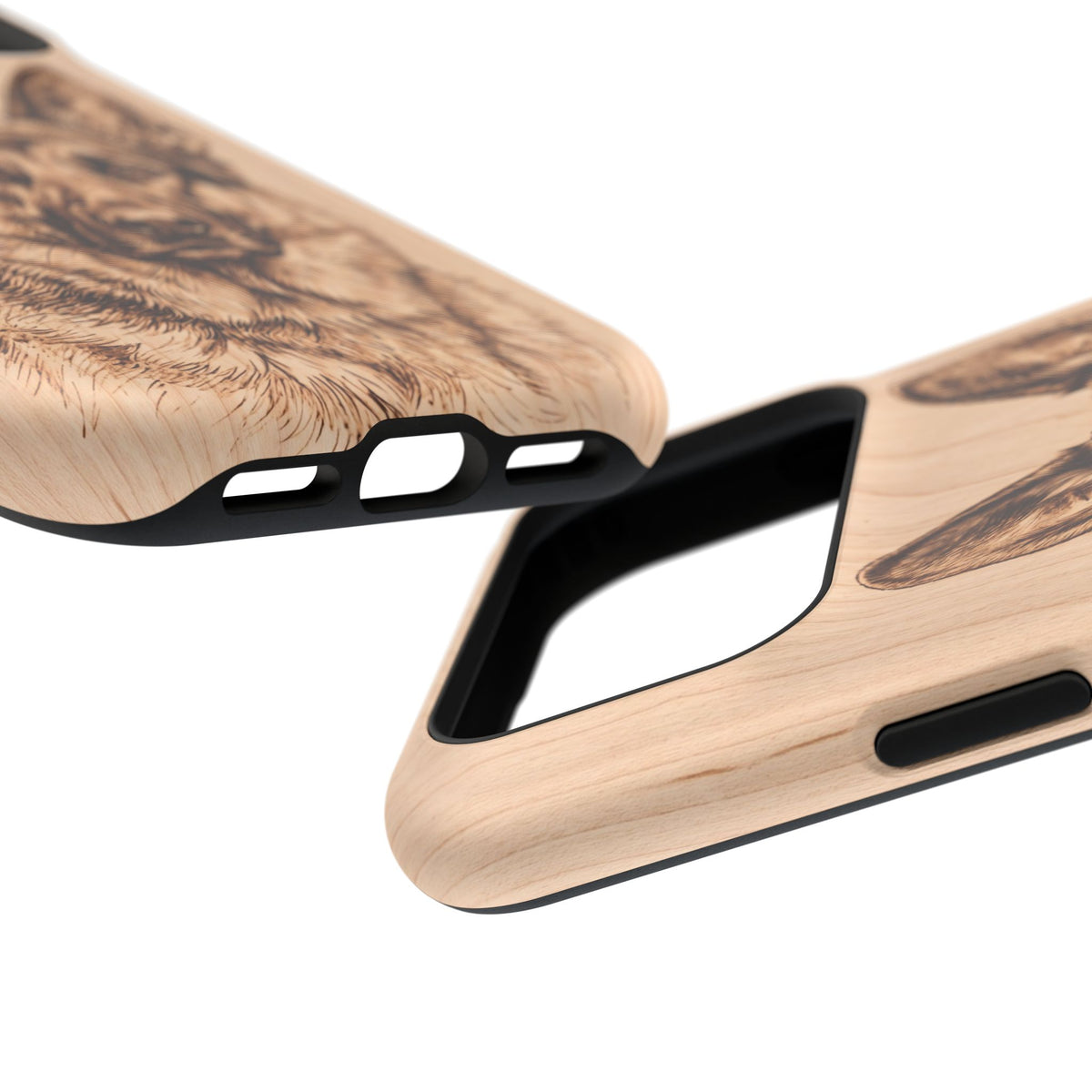 German Shepherd Phone Case | Pyrography Art — Tough Magnetic Case with Wireless Charging