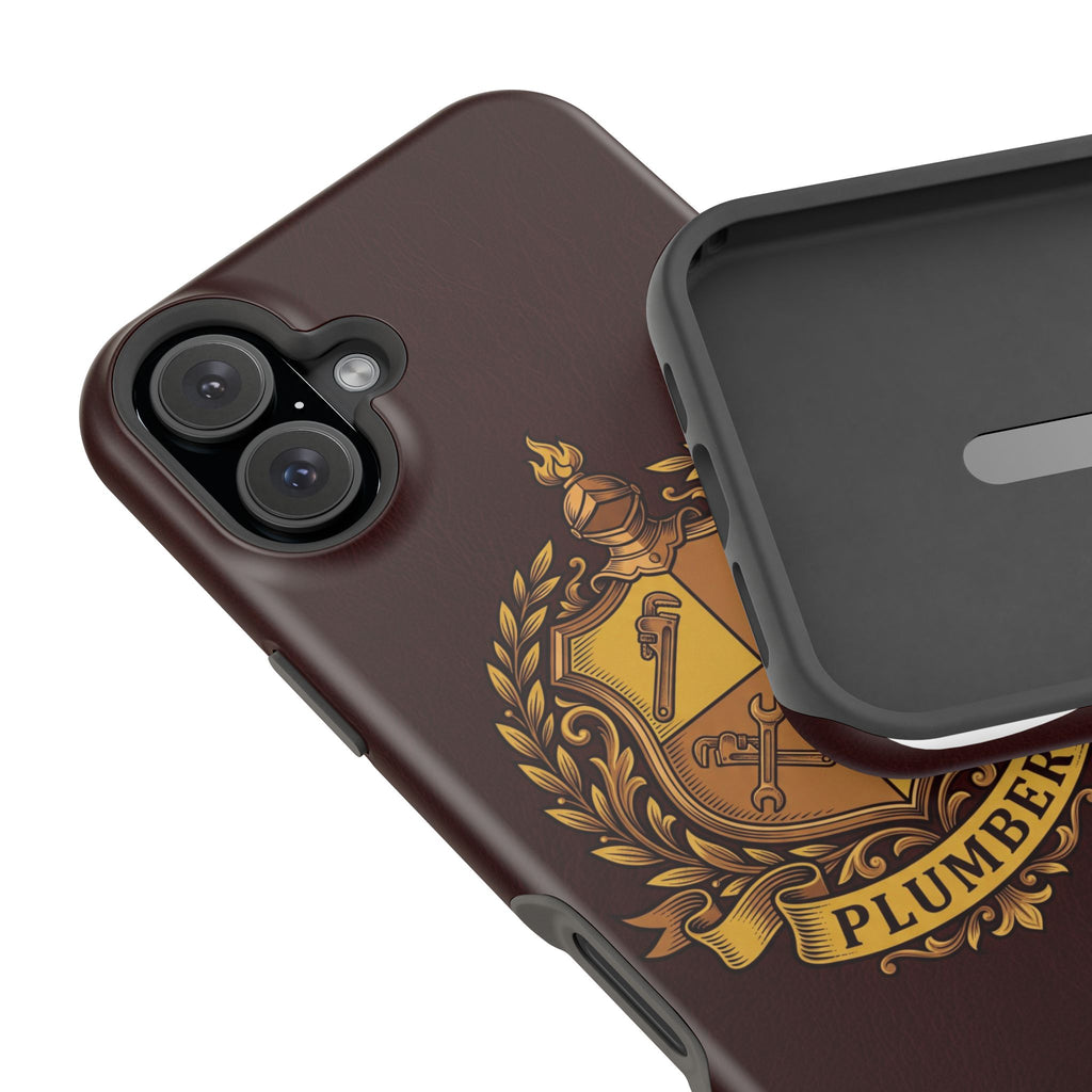 Plumber Crest Phone Case — Heraldic Shield Wireless Charging Cover