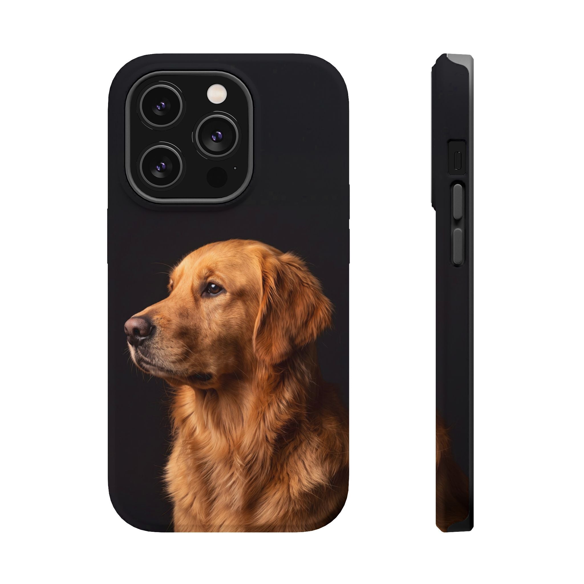 Golden Retriever Portrait Phone Case — Impact-Resistant Wireless Charging Cover
