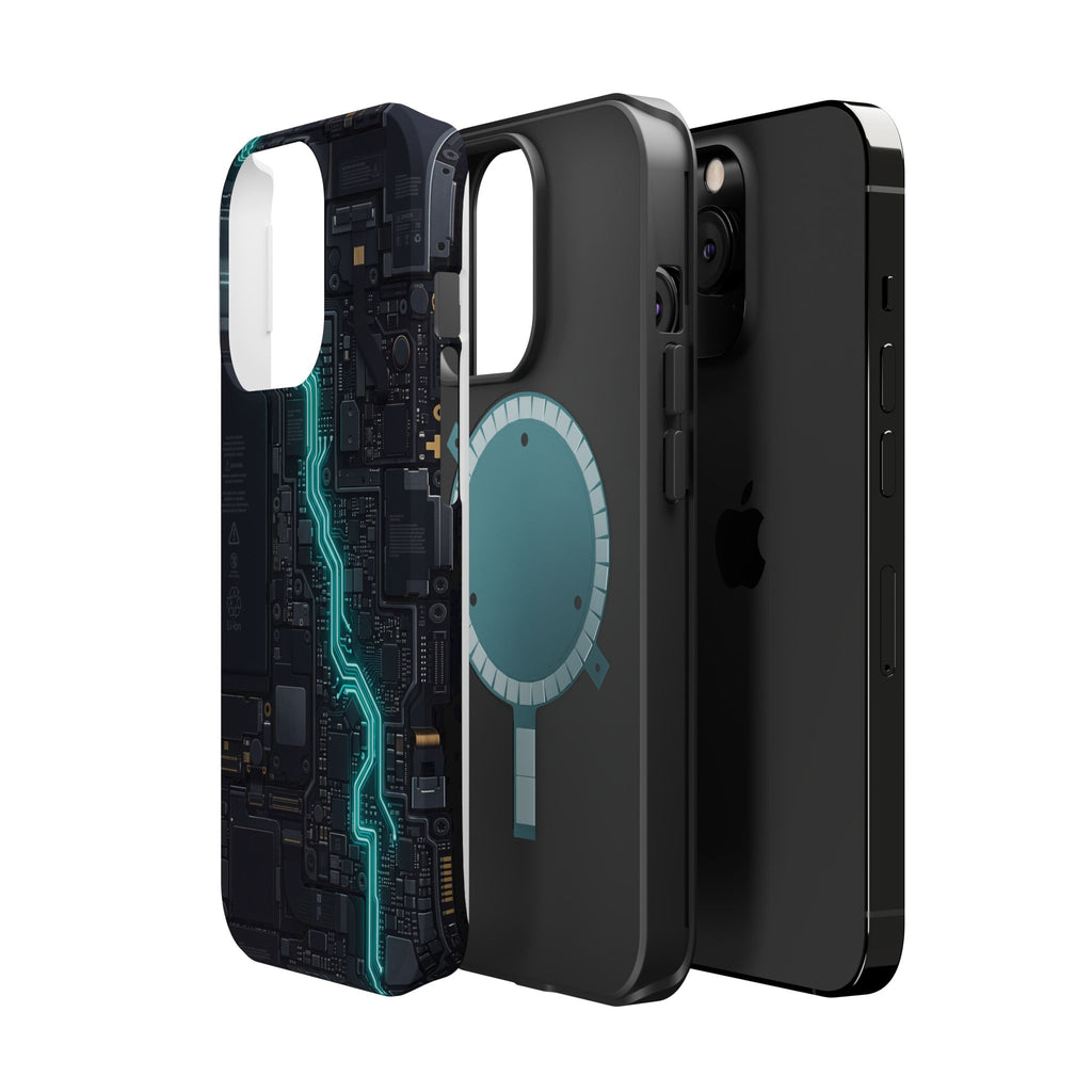 Cyan Bolt Electrician Phone Case — Electric Circuit Wireless Charging Cover