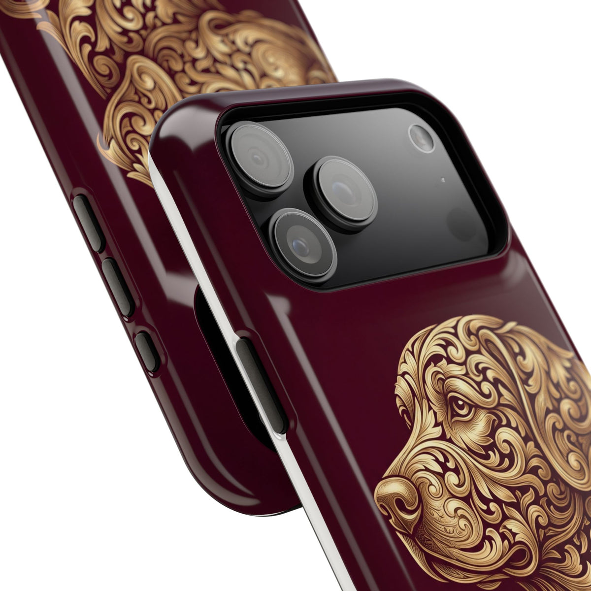Personalized Gold Filigree Labrador Phone Case — Tough Magnetic Case with Wireless Charging