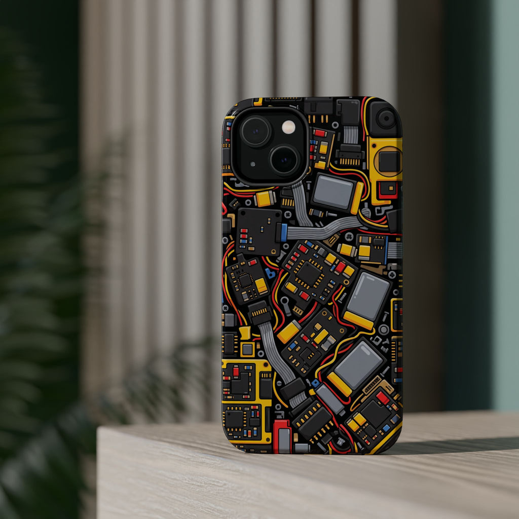 Voltage Board Phone Case — Yellow Circuit Wireless Charging Cover