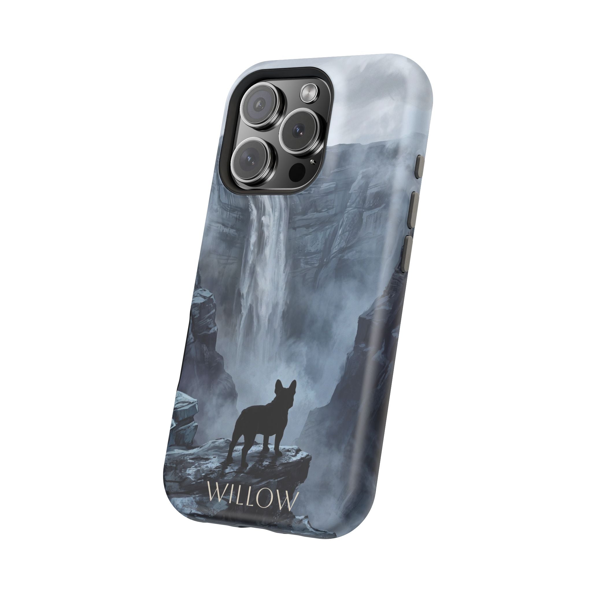 Personalized French Bulldog Misty Waterfall Phone Case — Wireless Charging Cover