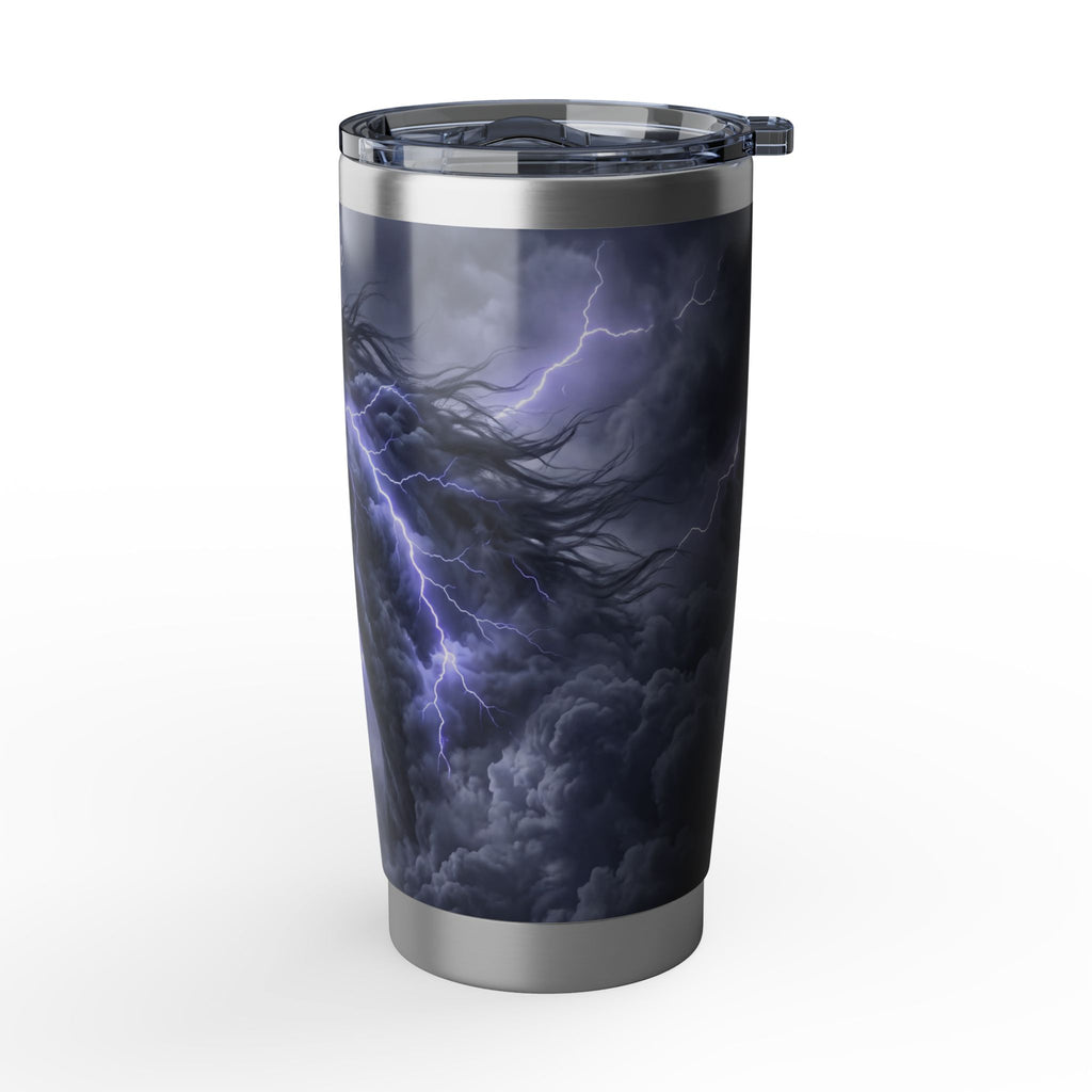 Horse Personalized Tumbler | Storm and Lightning Art — 20 oz Stainless Travel Mug