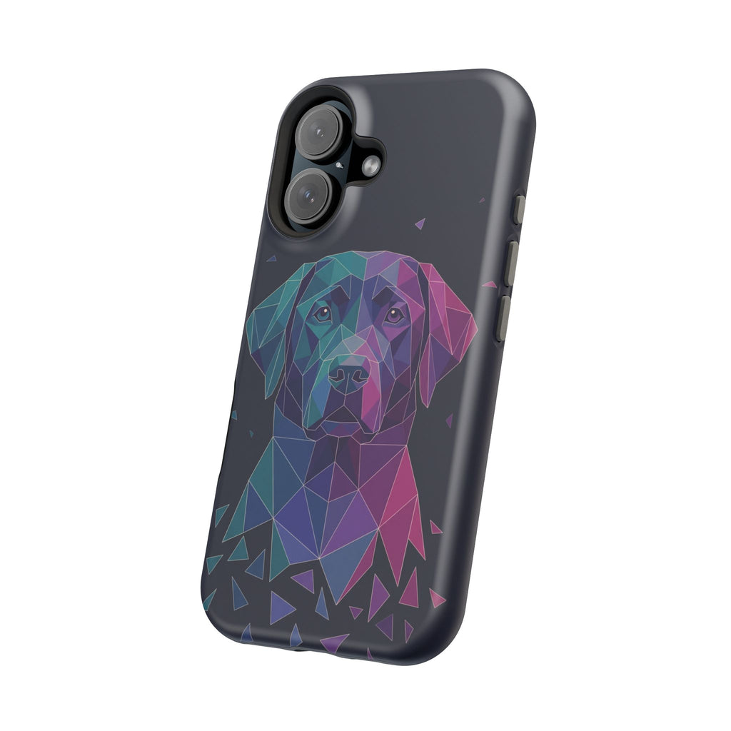 Geometric Labrador Phone Case — Tough Magnetic Case with Wireless Charging