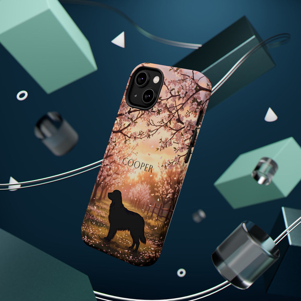 Personalized Golden Retriever Autumn Forest Phone Case — Wireless Charging Cover