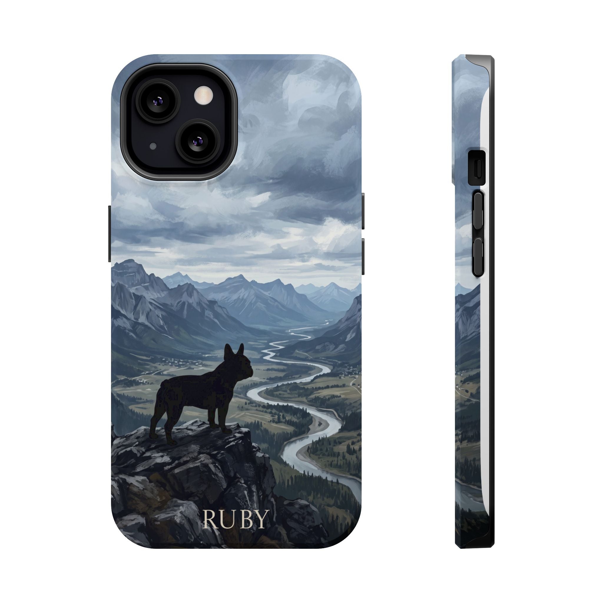 Personalized French Bulldog Mountain Valley Phone Case — Wireless Charging Cover