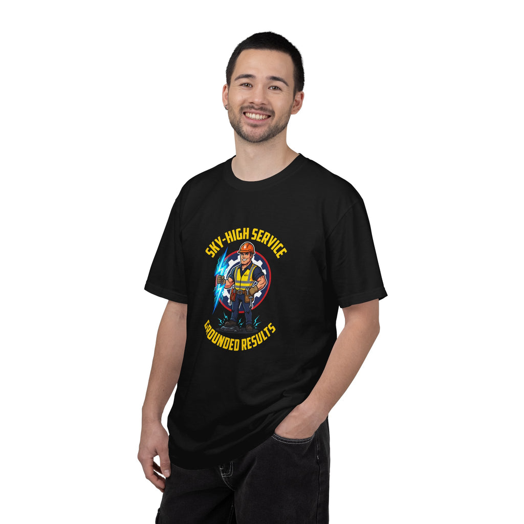 Sky-High Service Grounded Results Electrician T-Shirt