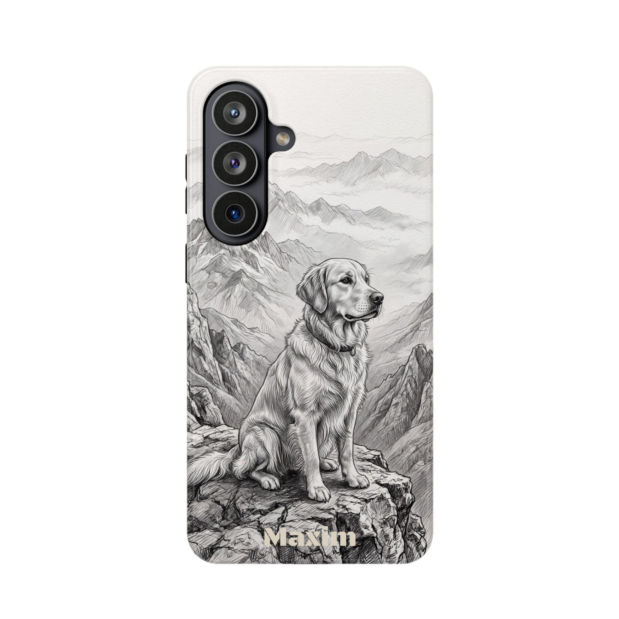 Personalized Golden Retriever Mountain Peak Phone Case — Wireless Charging Cover