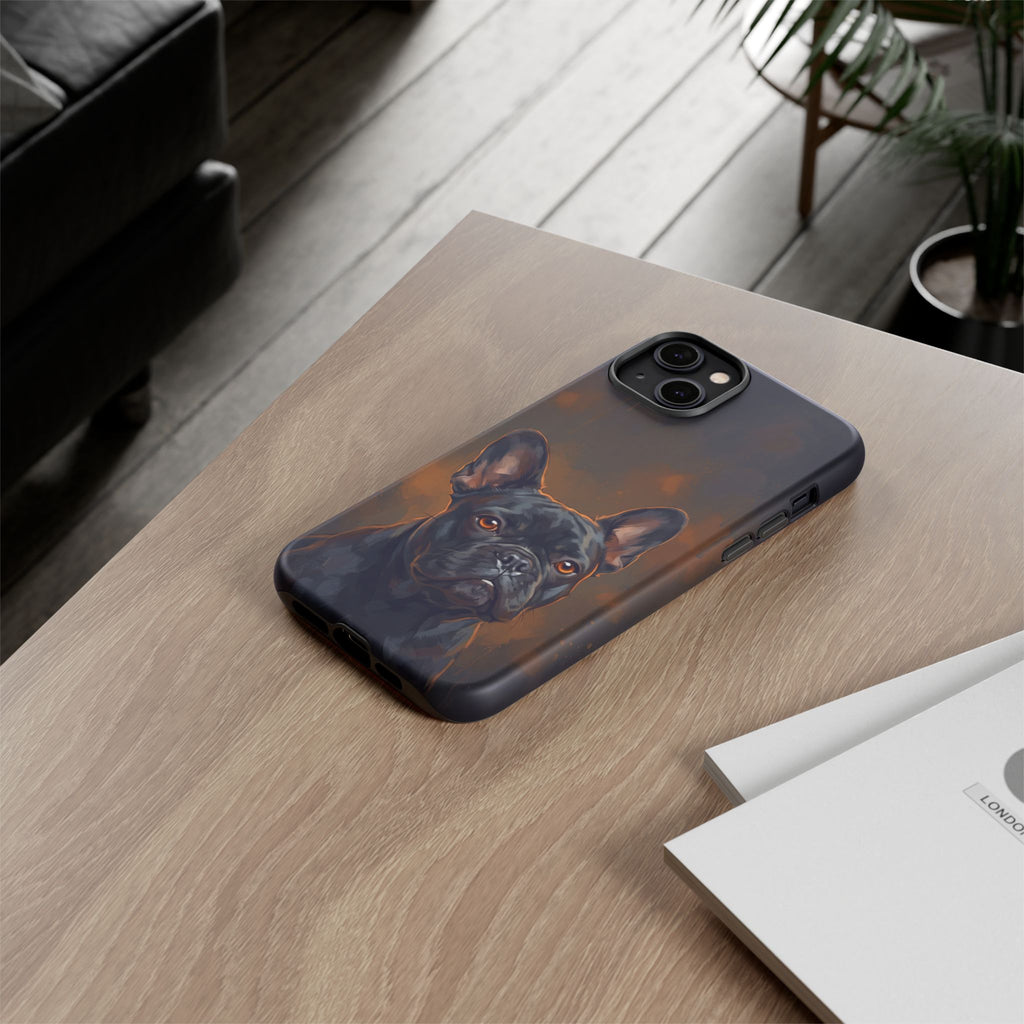 Moody French Bulldog Portrait Phone Case | Dramatic Studio Photography Style | iPhone & Samsung