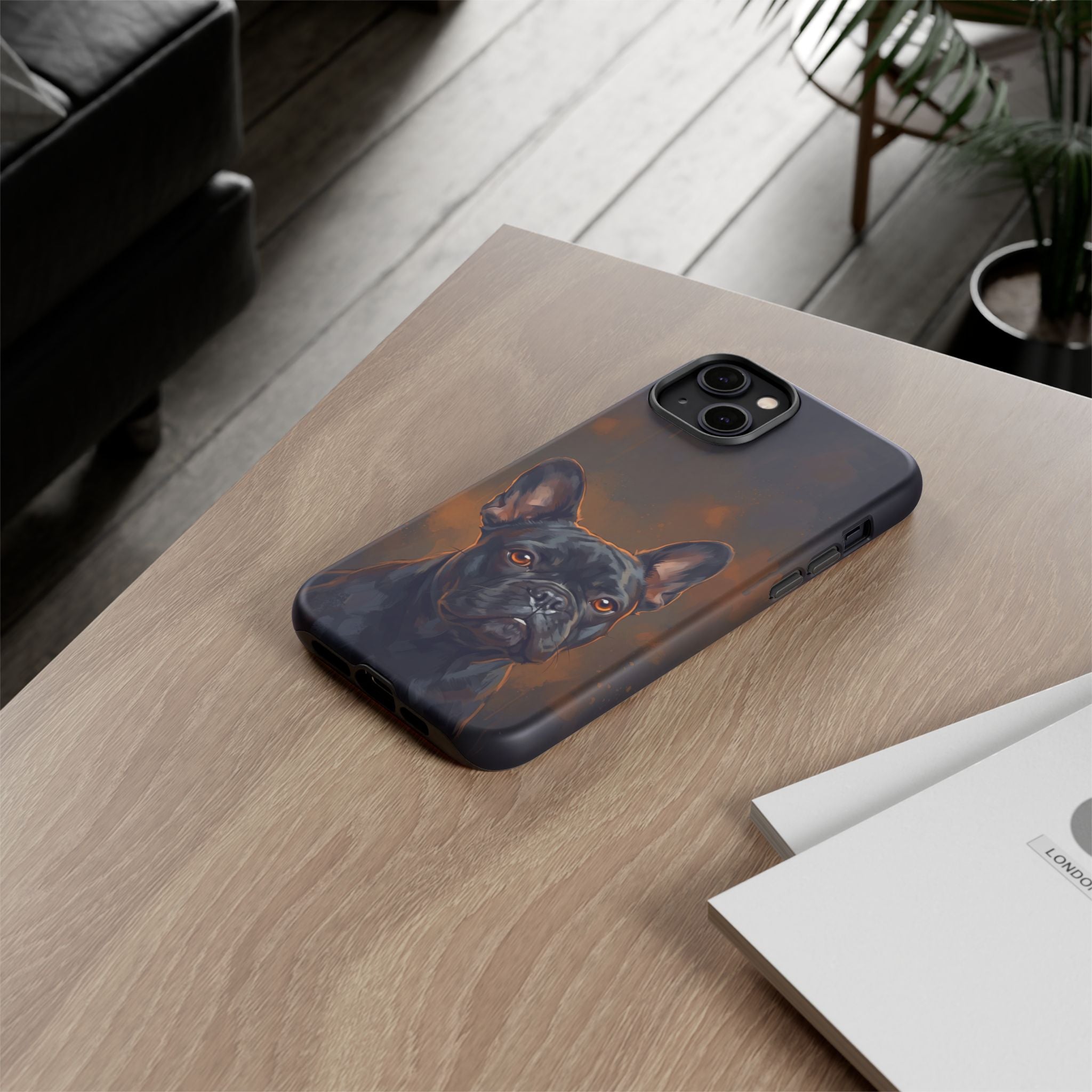 Moody French Bulldog Portrait Phone Case | Dramatic Studio Photography Style | iPhone & Samsung