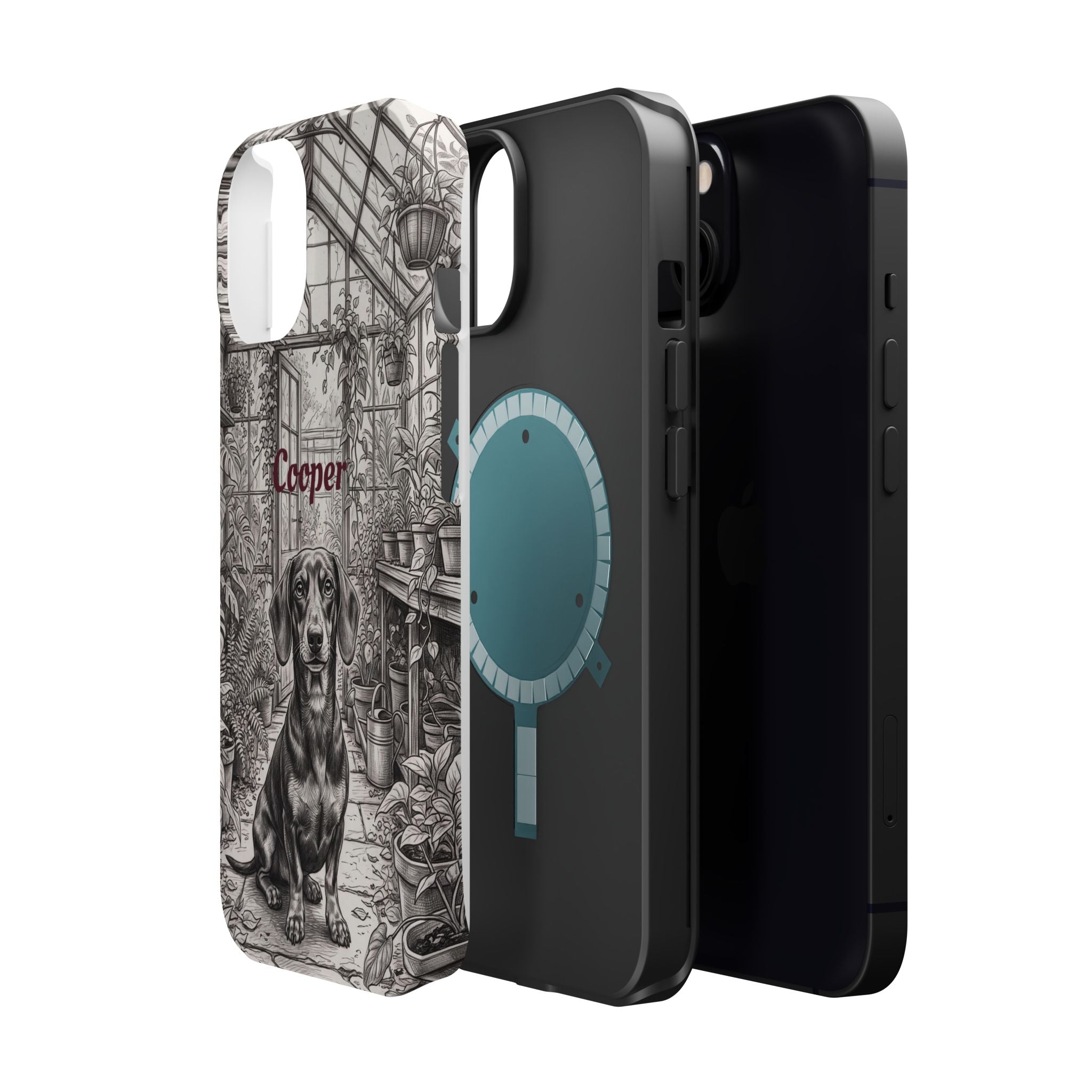 Personalized Dachshund Vintage Greenhouse Phone Case — Wireless Charging Cover