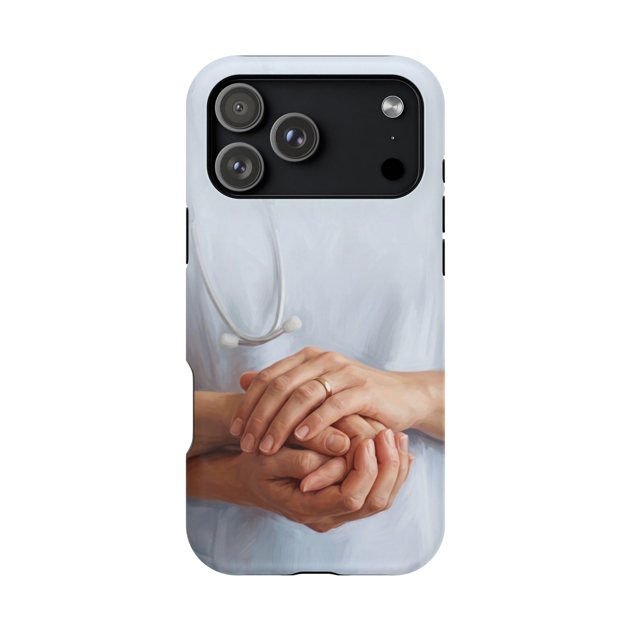 Impact-Resistant Phone Case — Caring Hands Wireless Charging Cover