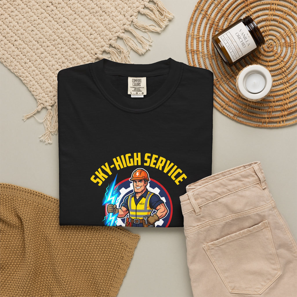 Sky-High Service Grounded Results Electrician T-Shirt