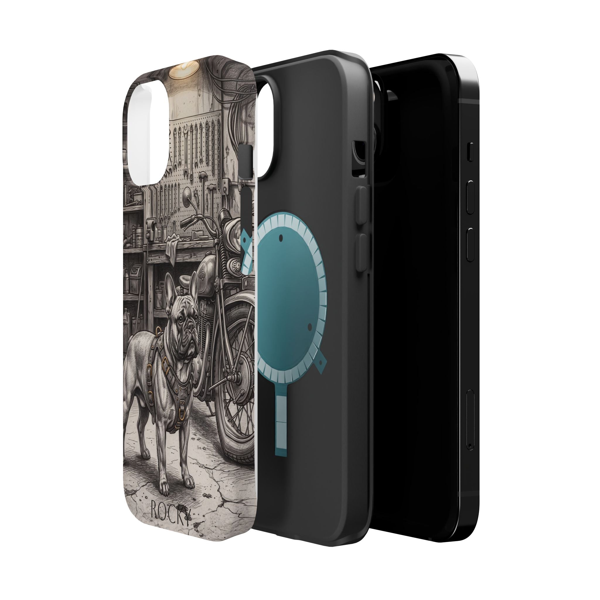 Personalized French Bulldog Vintage Street Phone Case — Wireless Charging Cover