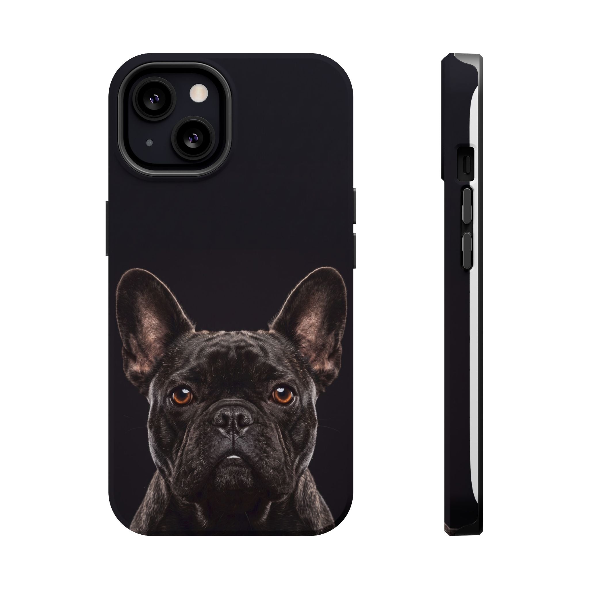 Black French Bulldog Phone Case — Impact-Resistant Wireless Charging Cover